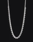 Halfway Pair Shape Gold Tennis Necklace